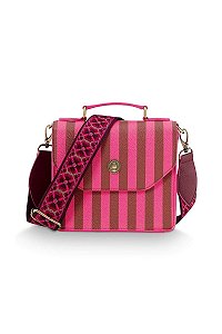 Frances Cross Body Bag Small Stripe Pink
