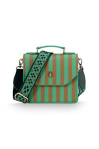 Frances Cross Body Bag Small Stripe Green