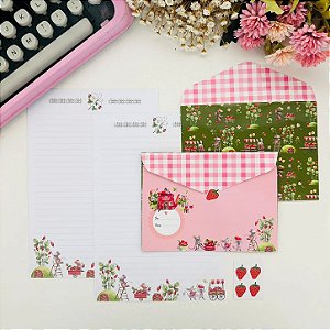 Kit Papéis de Carta com Envelopes – Fazenda de Morangos