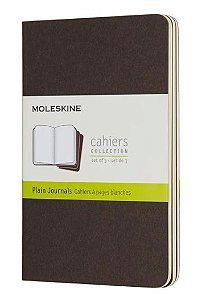 Caderneta Moleskine Cahier, Marrom Café, Conjunto com 3 Unidades - Sem Pautado