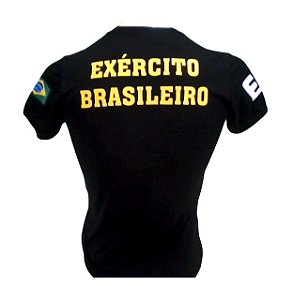 Camiseta Feminina Militar Baby Look Camuflada Exército Brasileiro