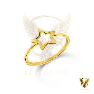 Anel estrela em ouro 18k