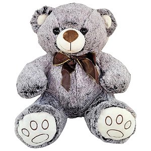 Urso de Pelúcia Com Laço 40cm Ursinho Teddy Bebê