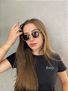 ÓCULOS LENA - LENTE MARROM ARMAÇÃO TARTARUGA E METAL DOURADO