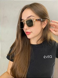 ÓCULOS LUA - LENTE VERDE ESCURA ARMAÇÃO TRANSPARENTE