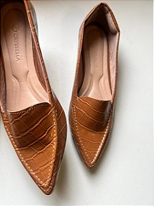 Mocassim Croco Caramelo