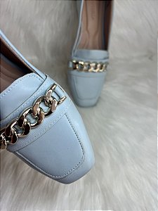 Mocassim Square Detail Acqua Blue