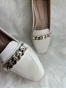 Mocassim Square Detail Off White Branco