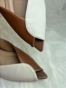 Sapatilha Two Colors Caramel and White S