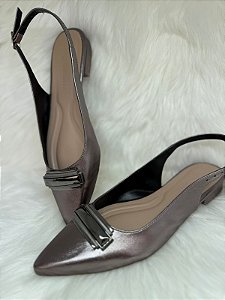 Slingback Mira Me CRYSNOEL Prata Salto