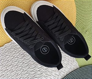 Tenis Isabella Dauria Black Bico Off