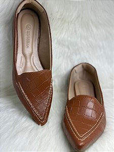 Mocassim Croco Caramelo Class as you