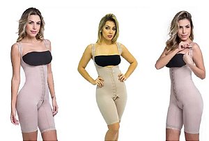 Cinta Pós Cirúrgica Colchetes  Macaquinho Modelador Alta Compressão Biobela Pós Cirúrgico Pós Parto Compressão Corselet Short Reduz Medidas Biobela 1604