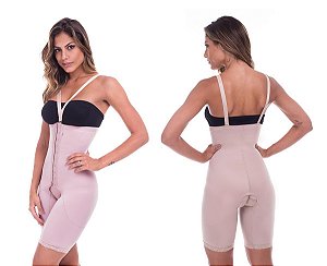 Bermuda Pós Cirúrgica Colchetes Pós Parto Cirúrgico Alta Compressão Abdominoplastia Cinta Modeladora Redutora Medidas Com Fecho Frontal Biobela 1606
