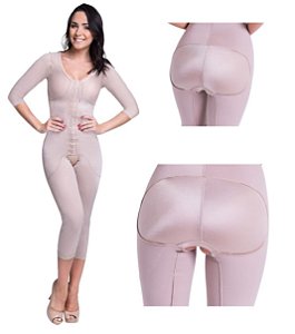 Macacão Cinta Pós Cirúrgica Lipoenxertia Enxertia Glúteo Moldado Bumbum Mole Lipoaspiração Pernas Braços Com Manga Alta