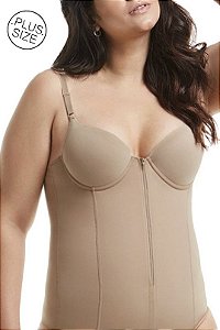 Cinta Modeladora Body Modelador Plus Size Com Bojo E Zíper Reduz Medidas Barriga Culote Afina Silhueta Abertura Higiênica Afina SilhuetaMondress 755RE Original