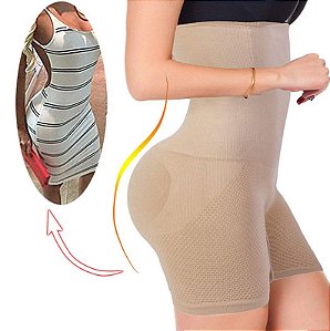 Bermuda Cinta Modeladora Cintura Reduz Medidas Abdominal Abdômen Diminuiu até 3 Nº do Manequim - Sem Costura