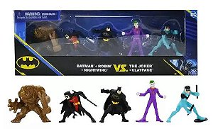 Boneco Ação Batman DC Pack De Batalha Com 5 Figuras 5CM