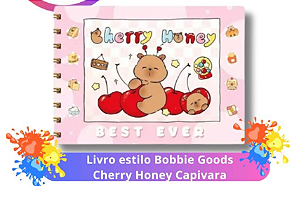 Livro estilo Bobbie Goods - Cherry Honey + Canetas coloridas 24pcs