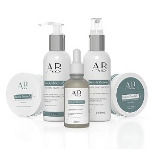 Linha completa Beauty Booster da AB For You, Sabonete Líquido Facial, Tônico, Sérum, Gel Creme Hidratante e Creme Facial