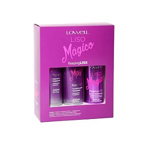 Lowell Liso Mágico Shampoo, Condicionador e Fluido Termoativado