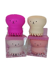 Esponja De Silicone Facial Em Formato De Água Viva Para Banho Esfoliação Limpeza Massagem Limpar Os Poros Toque Suave