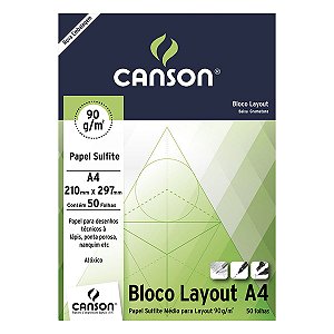 Bloco Desenho CANSON Sulfite Layout 50fls 90g/m² A4