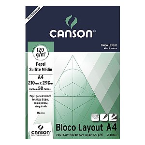 Bloco Desenho CANSON Sulfite Layout 50fls 120g/m² A4