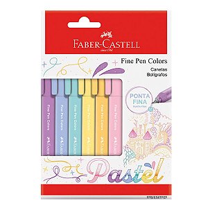 Caneta Fine Pen FABER-CASTELL 0.4 mm Estojo com 6 Cores