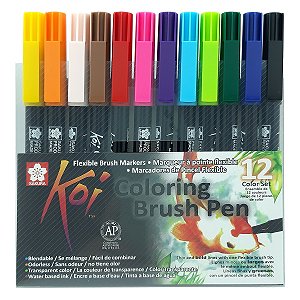 Brush Pen SAKURA Koi Conjunto com 12 Cores