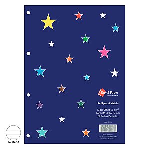 Bloco Folha de Fichário ROYAL PAPER Pautado Universitário - 80 fls de 63g/m²
