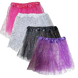 Saia Tule com Glitter 40cm Adulto