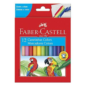 Canetinhas Hidrográficas 12 Cores Faber-castell Cores Básicas