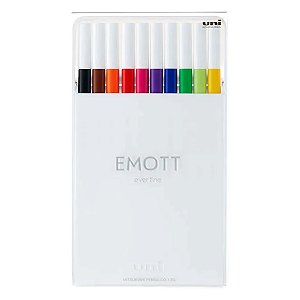Caneta Emott Every Fine UNI 0.4mm Estojo 10 Cores Nº1