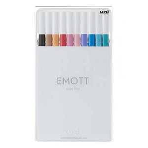 Caneta Emott Every Fine UNI 0.4mm Estojo 10 Cores Nº2