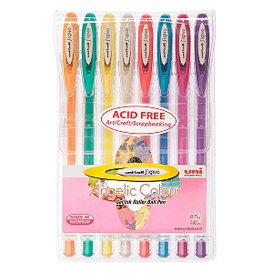 Canetas Gel UNI-BALL Signo Angelic Colour Estojo 8 Tons Pastéis