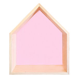 Nicho Casinha Pinus 25x30x10cm Decoração Infantil BR Festas