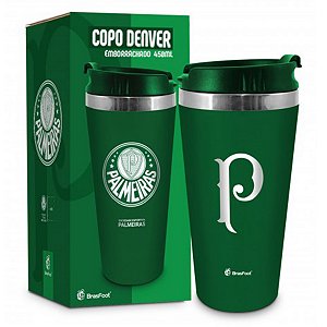 Copo Denver Emborrachado BRASFOOT Palmeiras 450ml com tampa