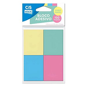Bloco Adesivo 38x50mm CIS Stick 4 Tons Pastéis