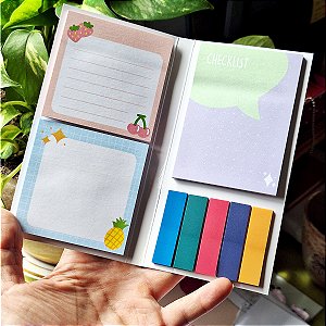 Kit 03 Blocos Adesivos e 05 Marcadores de Páginas CIS Stick 25fls ST0404
