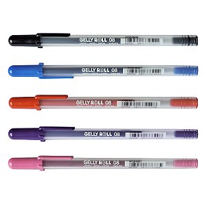 Kit 05 Canetas Gelly Roll 08 SAKURA Coloridas