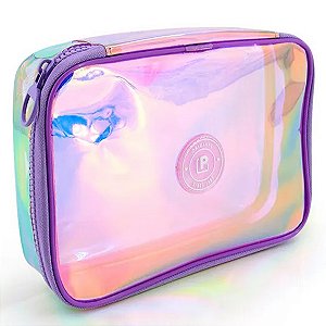 Estojo Box GG PVC Transparente Holográfico POLIBRAS 23x18x8