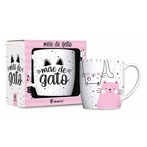 Caneca Porcelana Urban BRASFOOT Mãe de Gato 300ml