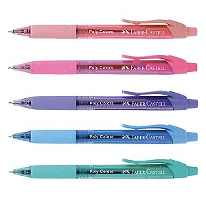 Kit 05 Caneta Esferográfica Poly Colors 0.7 FABER-CASTELL Avulso