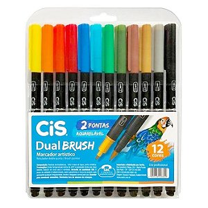 Caneta Dual Brush CIS estojo com 12 cores