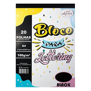Bloco para Lettering MERCI Black 20fls A4 180g/m²