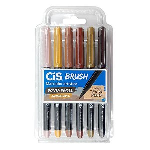 Brush Pen CIS estojo com 6 marcadores - Tons de Pele