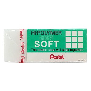 Borracha Técnica PENTEL Hi-Polymer Soft Branca - Pequena