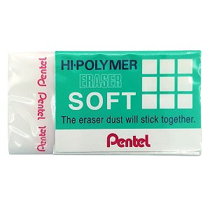 Borracha Técnica PENTEL Hi-Polymer Soft Branca Grande