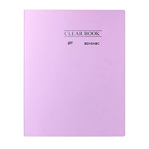 Pasta Catálogo Clear Book 40 Sacos Lilás Pastel Ye